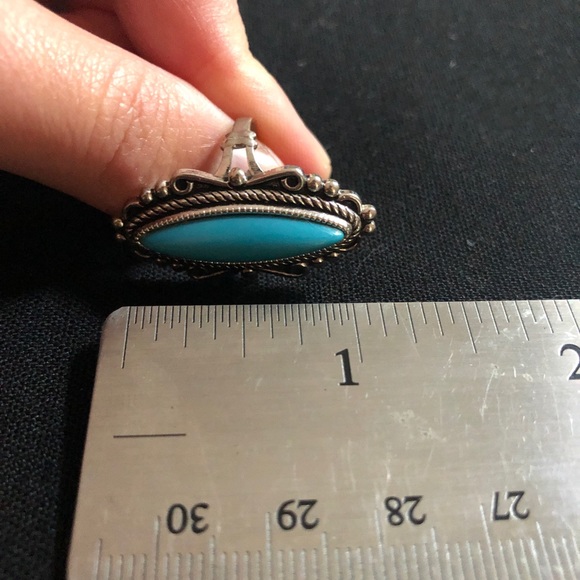 SOLD on another site! Vintage turquoise stone silver ring signed Park Lane - Picture 7 of 8